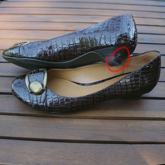 {Nine West} Faux Croc Slip-on Flats - Picture 3 of 7